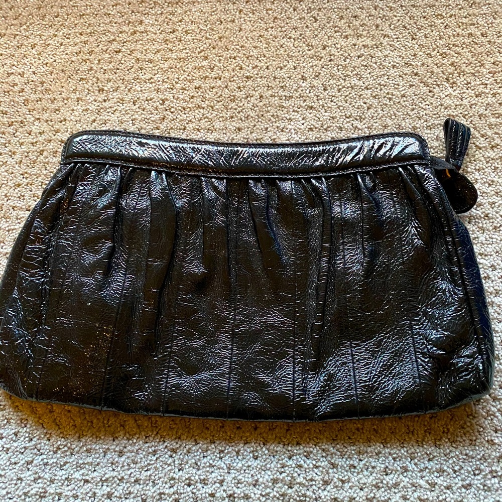 Large black clutch